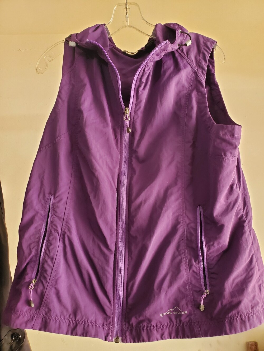 Eddie Bauer Purple Hooded Zip Vest